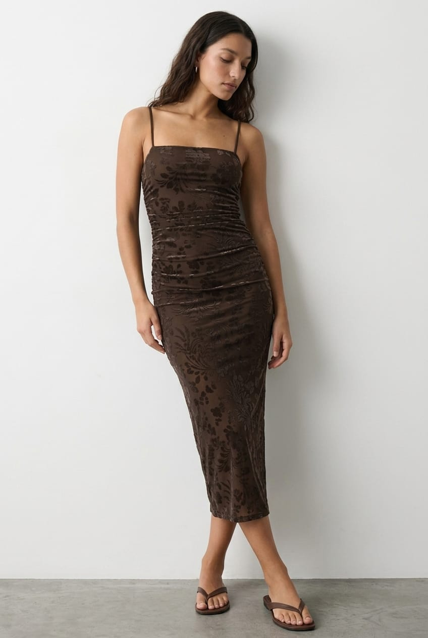 Brown Bodycon Dress Sleeveless