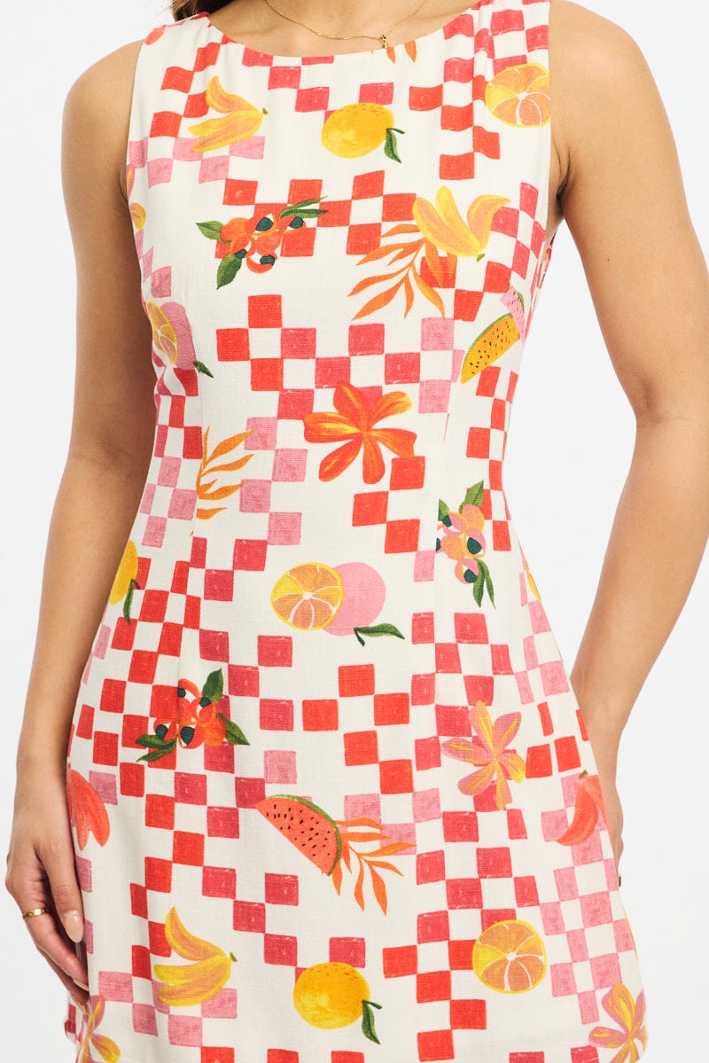 Multi Abstract Bodycon Dress Mini
