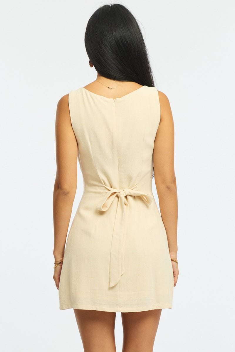 Beige Bodycon Dress Mini
