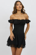 Black Mini Dress Back Tie