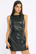 Black Mini Dress Faux Leather