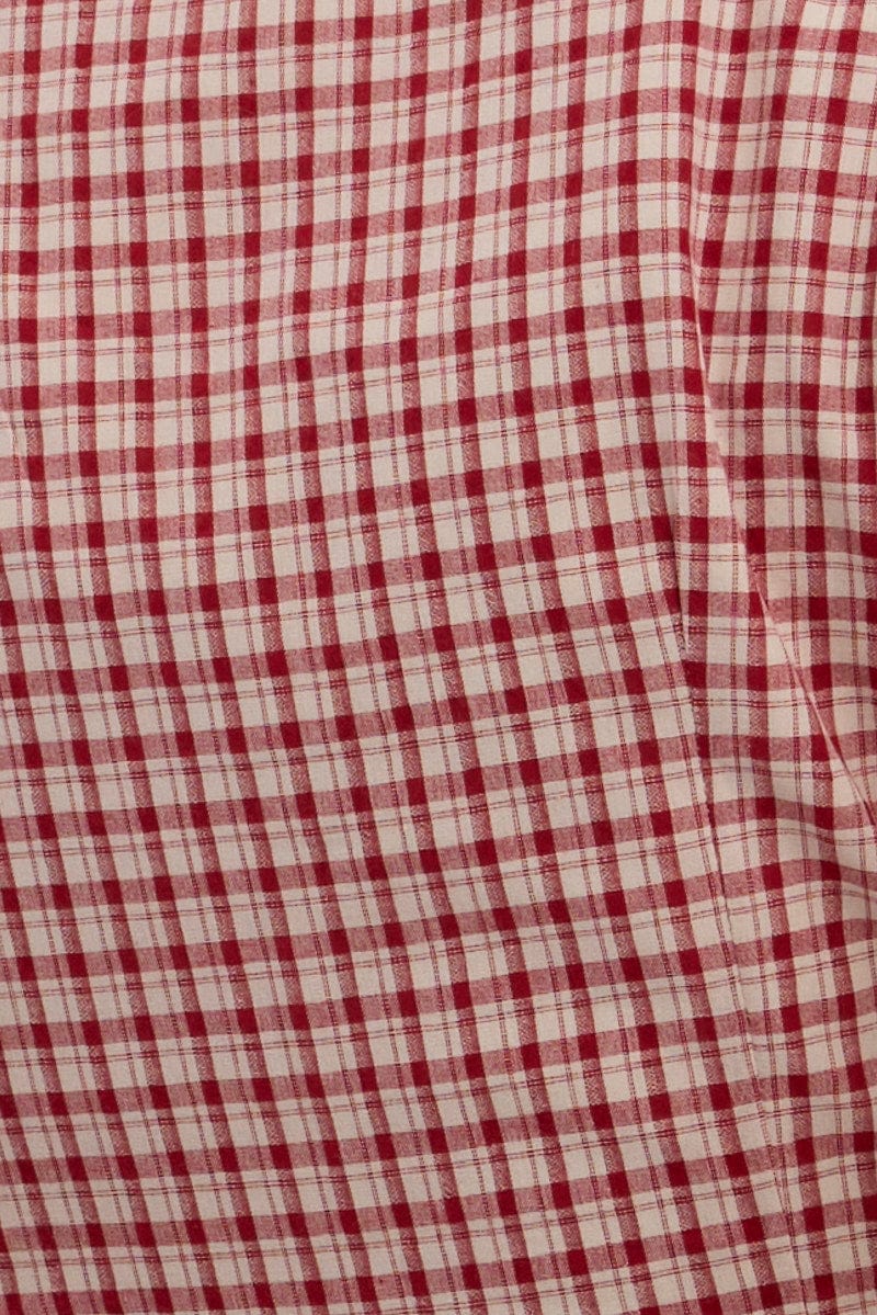 Red Check Mini Dress Ribbon