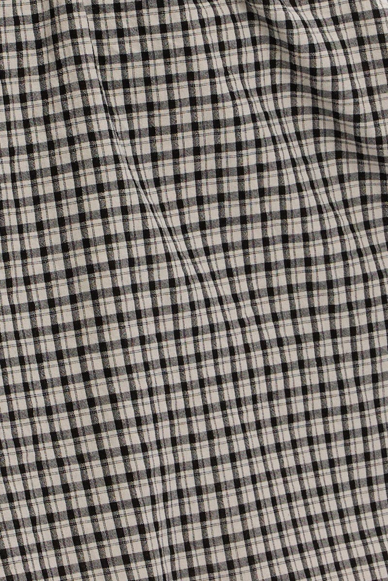 Black Check Mini Dress Ribbon