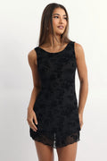 Black Mini Dress Burn Out