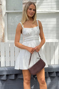 White Fit And Flare Dress Mini