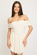 White Off Shoulder Mini Dress