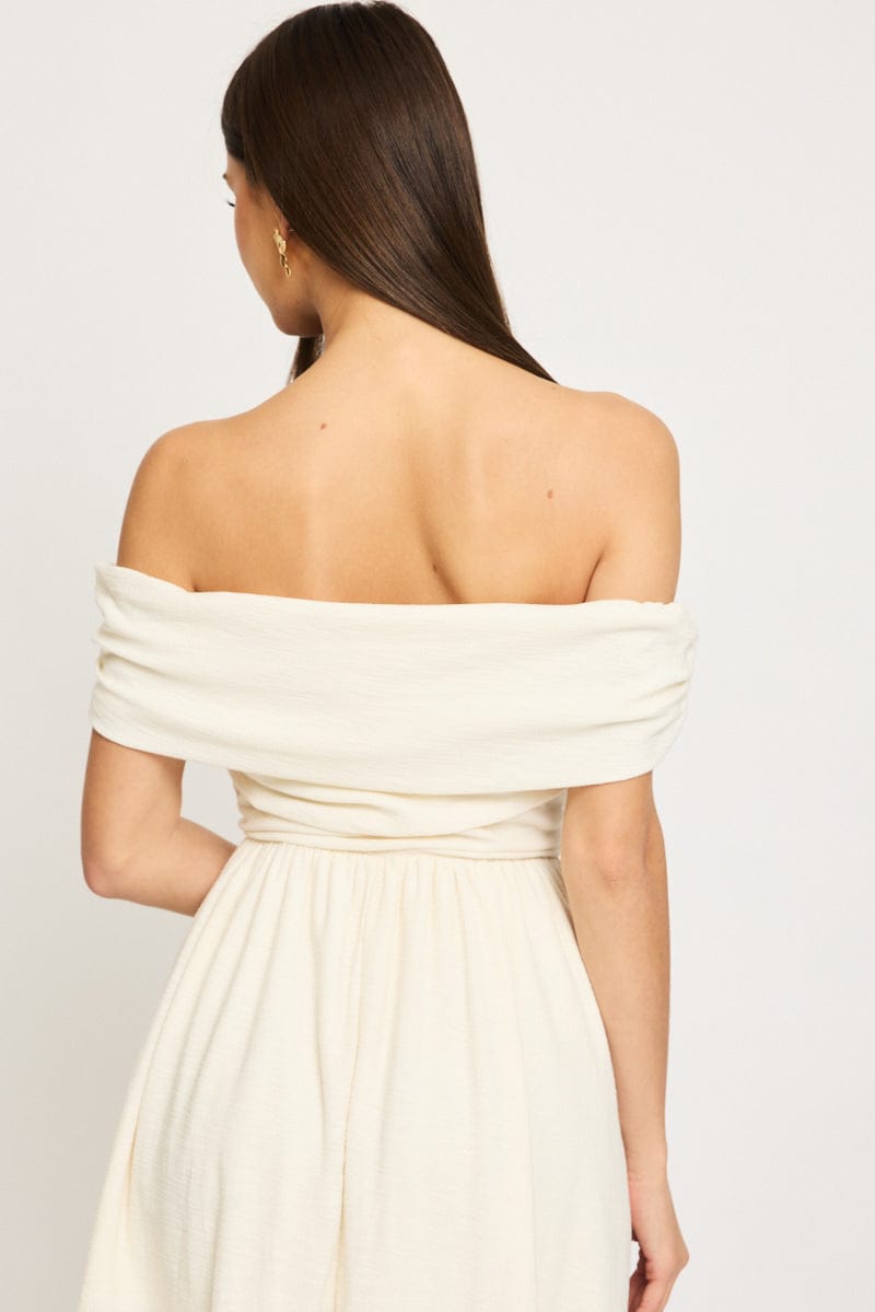 White Off Shoulder Mini Dress