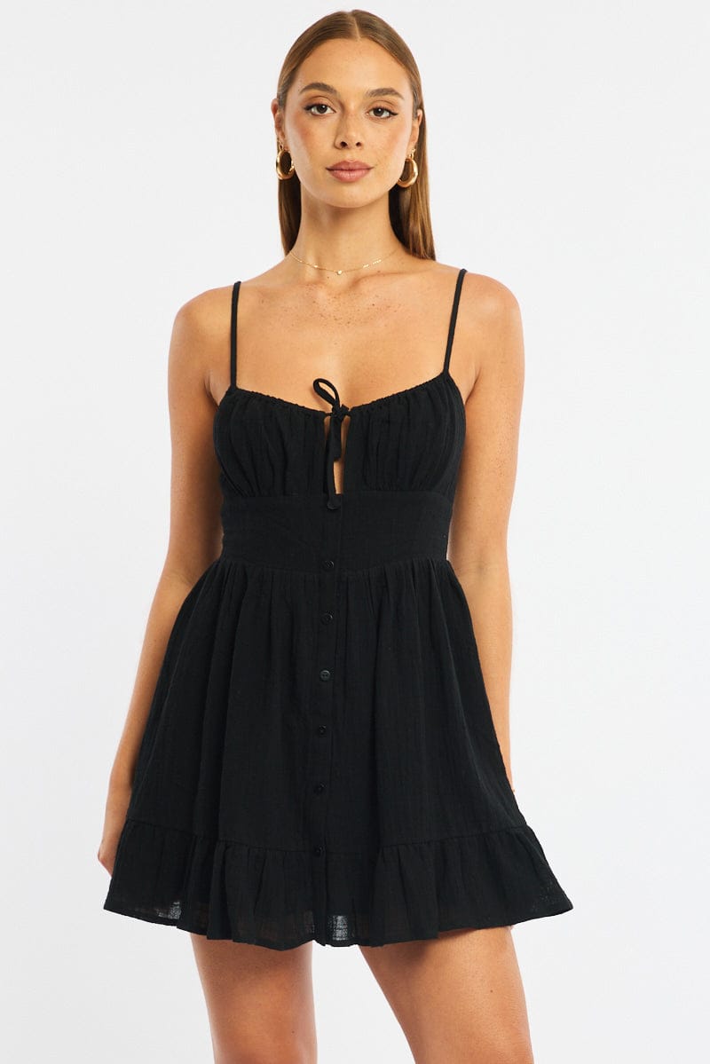 Black Fit And Flare Dress Mini