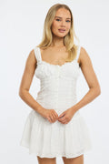 White Mini Dress Eyelet Fabric