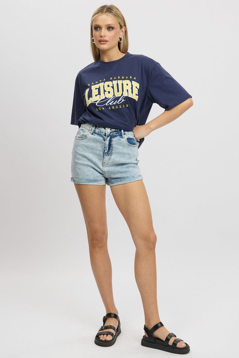 Denim Mom Shorts High Rise Stretch