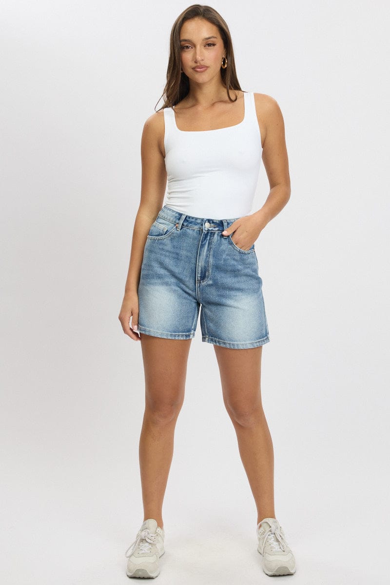 Denim Relaxed Shorts High Rise