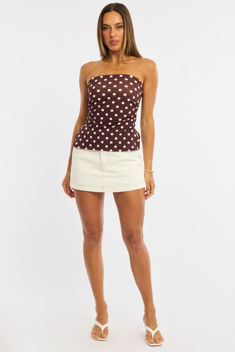White Skorts Skirt High Rise