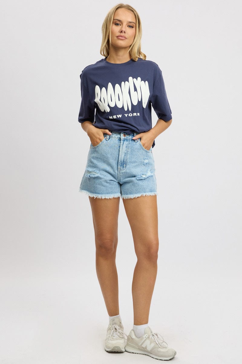 Denim Relaxed Shorts High Rise