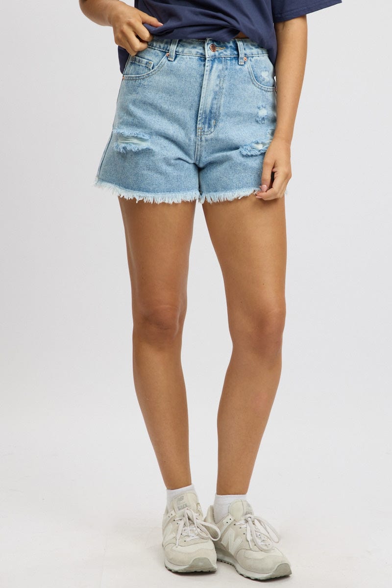 Denim Relaxed Shorts High Rise