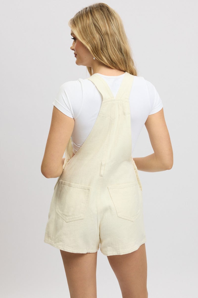 White Overall Shorts
