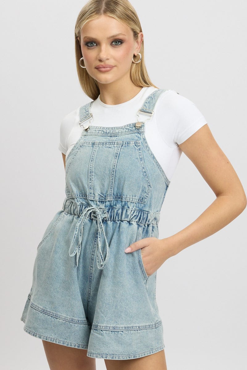 Denim Overall Shorts