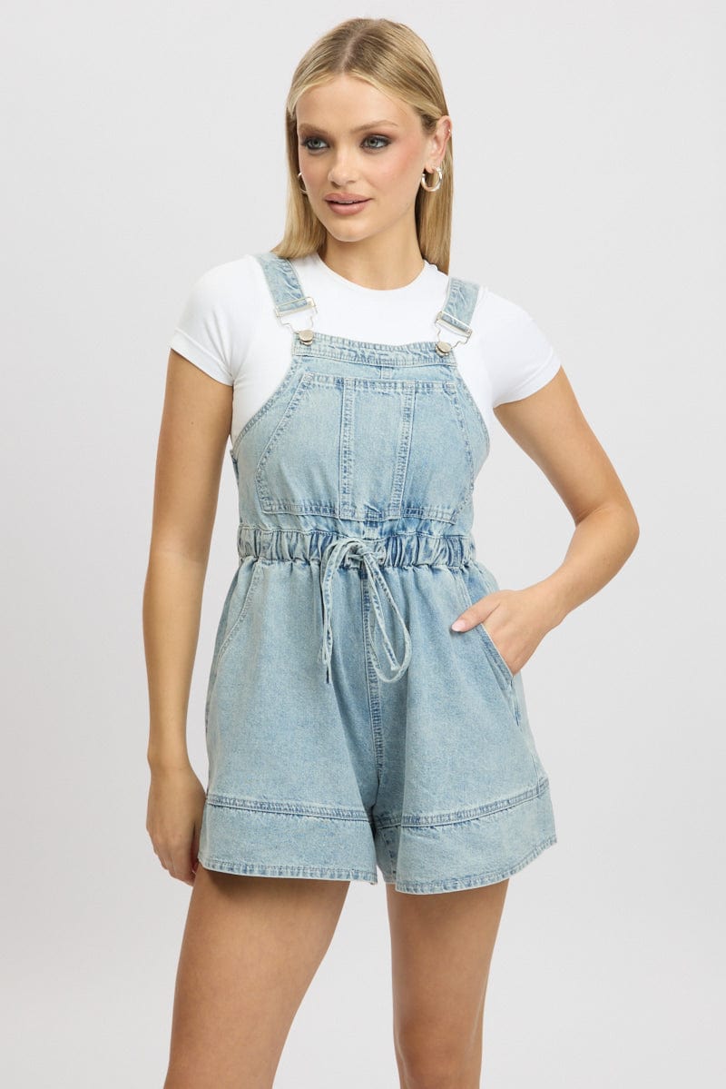 Denim Overall Shorts