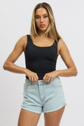 Denim Relaxed Shorts Low Rise