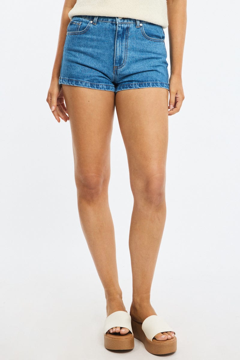 Denim Mini Shorts Low Rise
