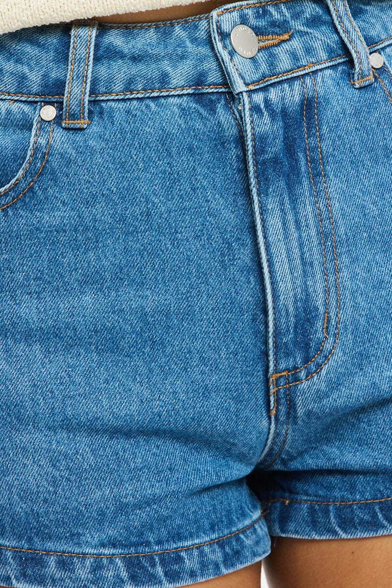 Denim Mini Shorts Low Rise