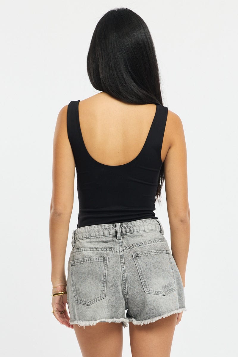 Denim Relaxed Shorts Low Rise