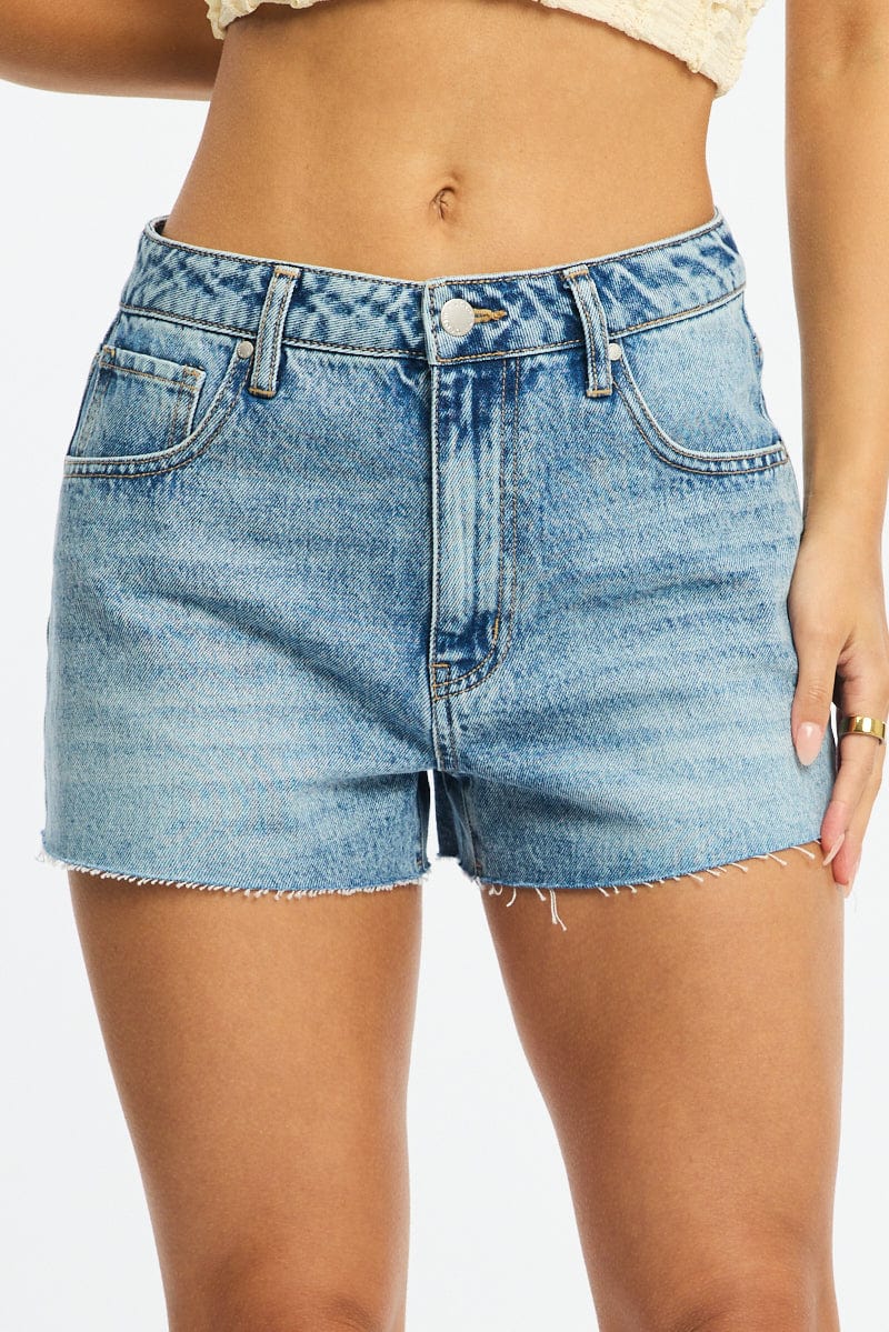 Denim Relaxed Shorts High Rise