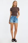 Denim Skinny Shorts Low Rise