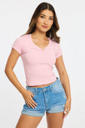 Denim Skinny Shorts Low Rise
