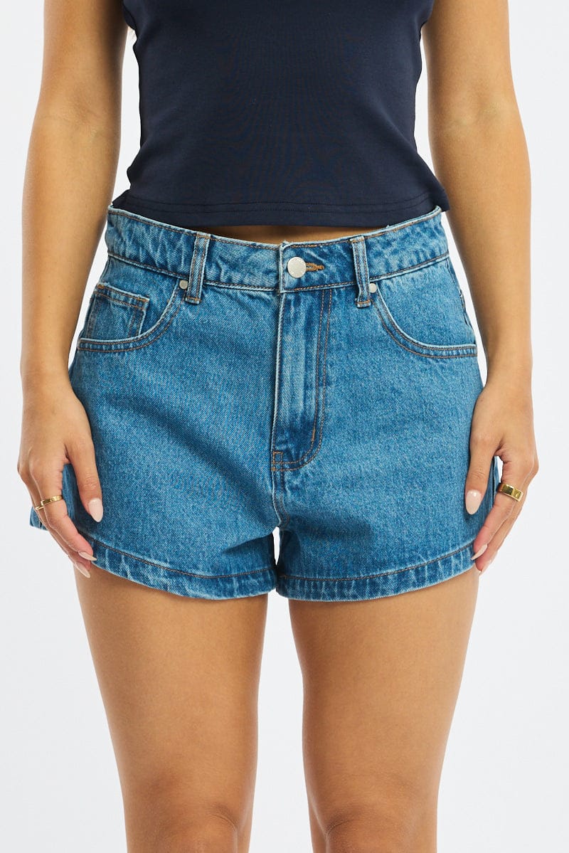 Denim Mini Shorts Low Rise