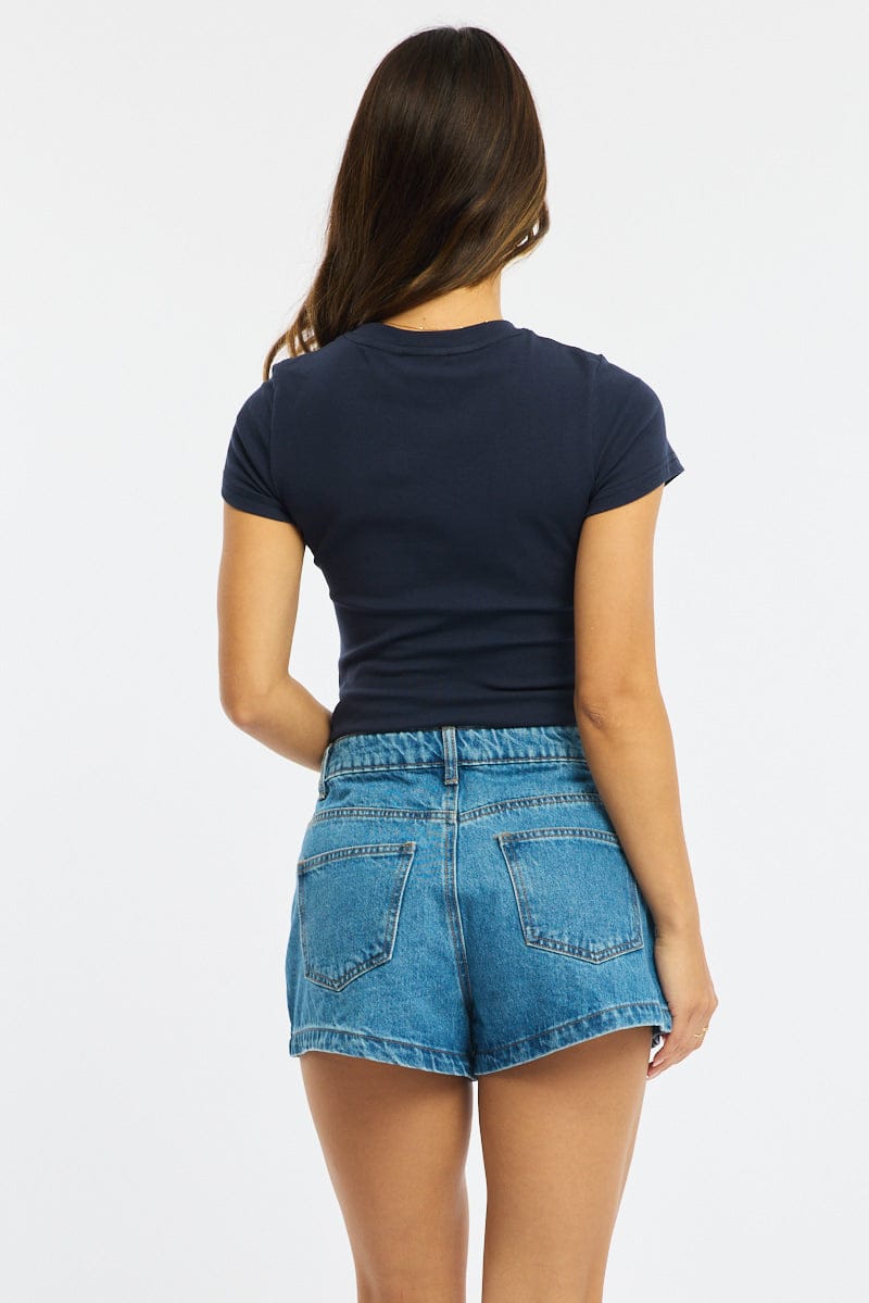 Denim Mini Shorts Low Rise