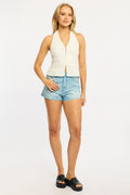 Denim Mini Shorts Low Rise