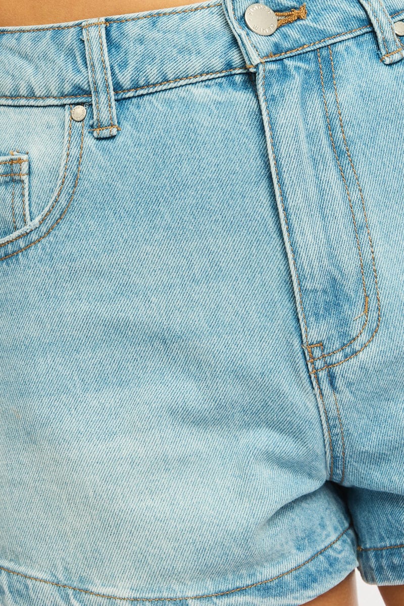 Denim Mini Shorts Low Rise