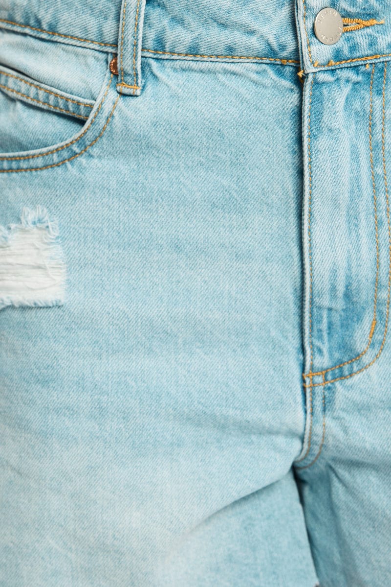 Denim Relaxed Shorts Mid Rise