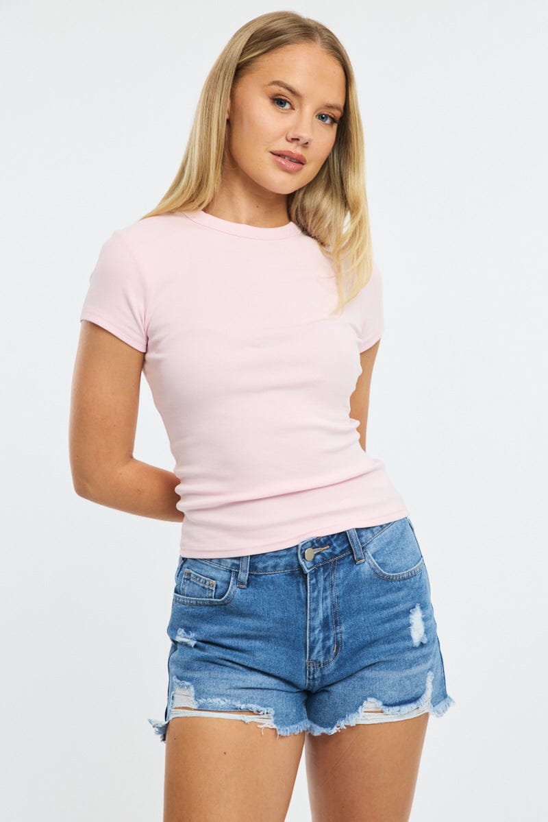 Denim Relaxed Shorts Mid Rise