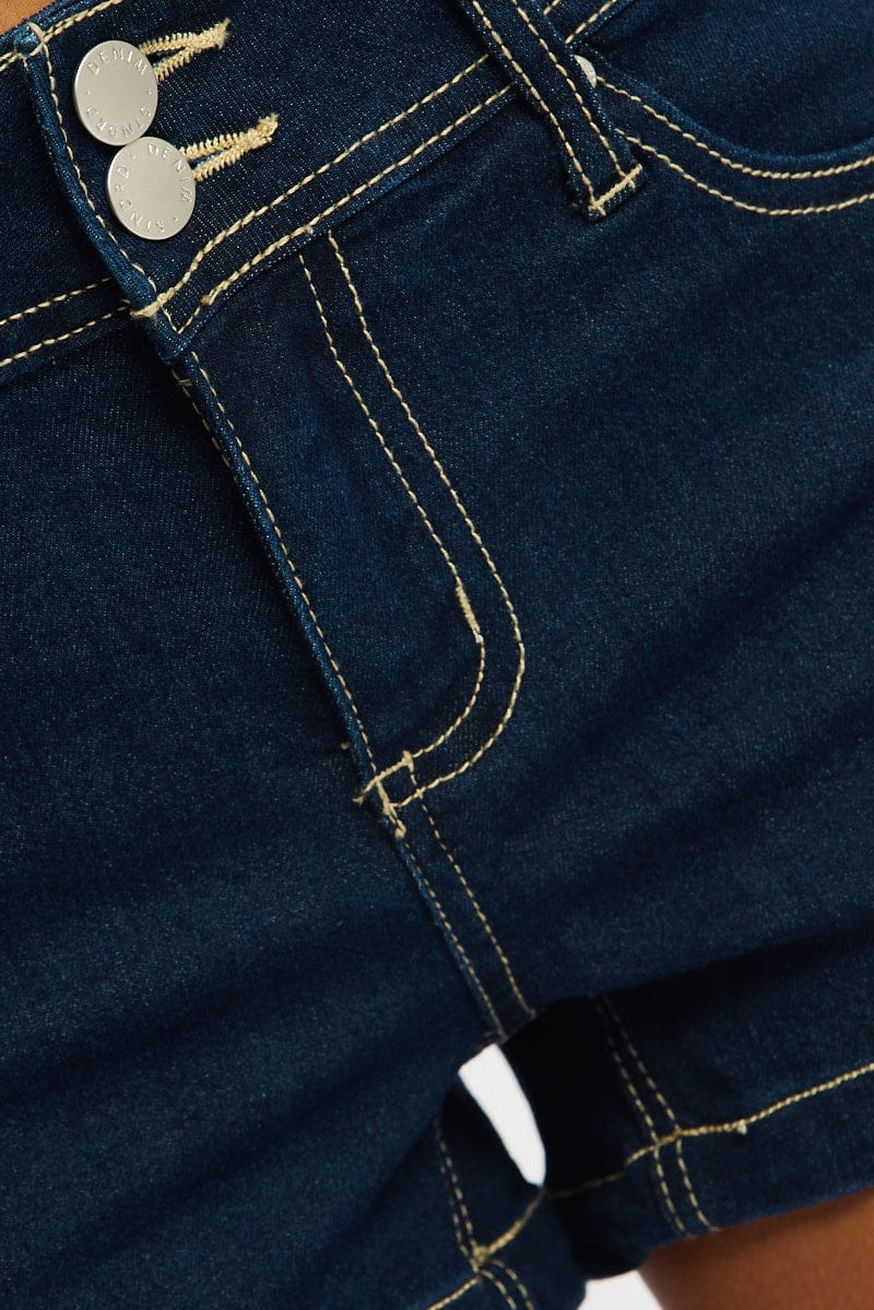 Denim Micro Shorts Low Rise