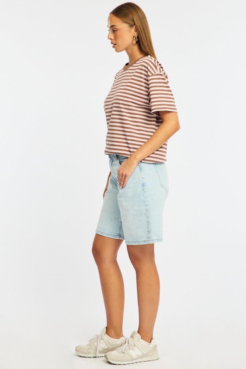 Denim Bermuda Shorts Mid Rise