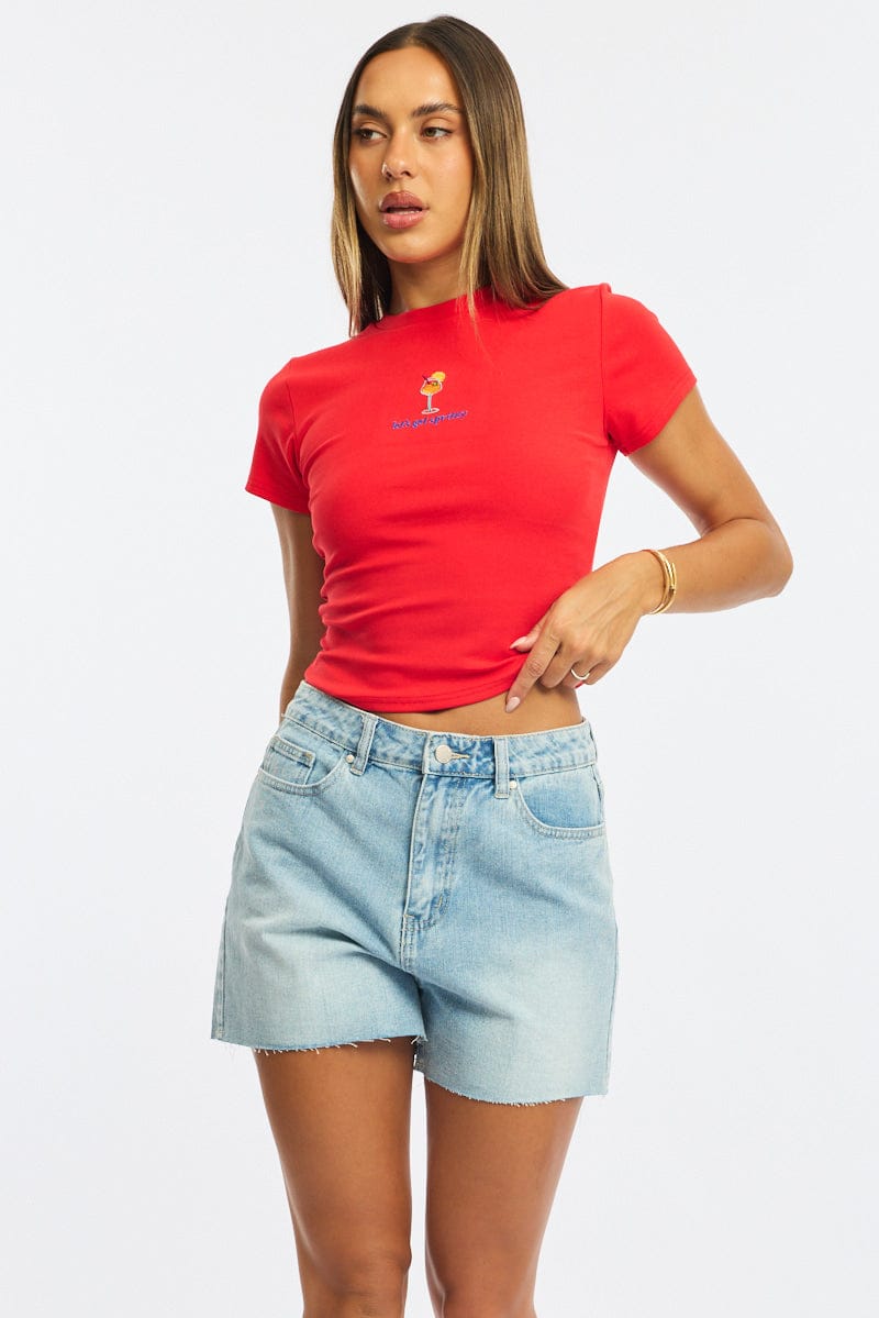 Denim Relaxed Shorts Star Pocket