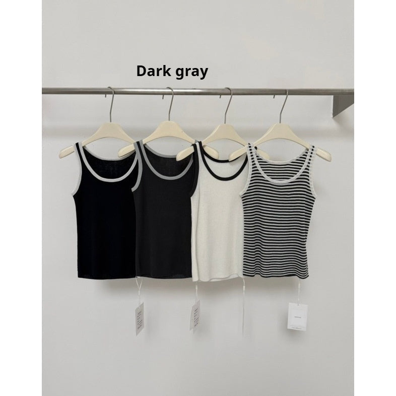 Casual Commuter Classic Striped Slightly Stretchy Base-Layer Tank