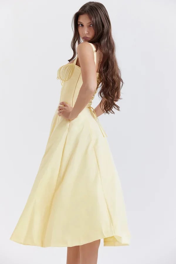 Comfortable Beauty-No Underwire-Print Bustier Sundress