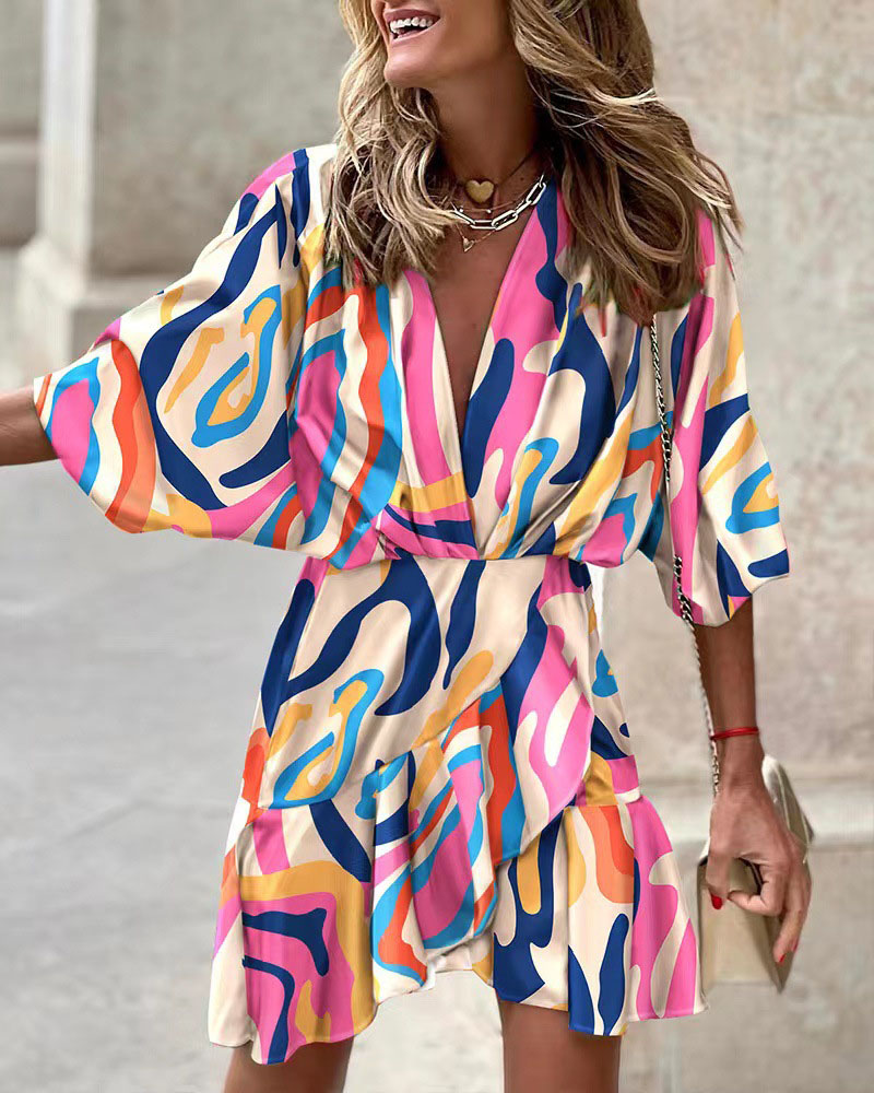 Comfortable Casual Waist Slim V-Neck Dress
