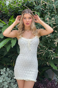 White Bodycon Dress Tank Top Lace Mini