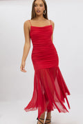 Red Bodycon Dress Tank Top Maxi