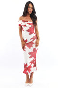White Floral Bodycon Dress One Shoulder Mesh
