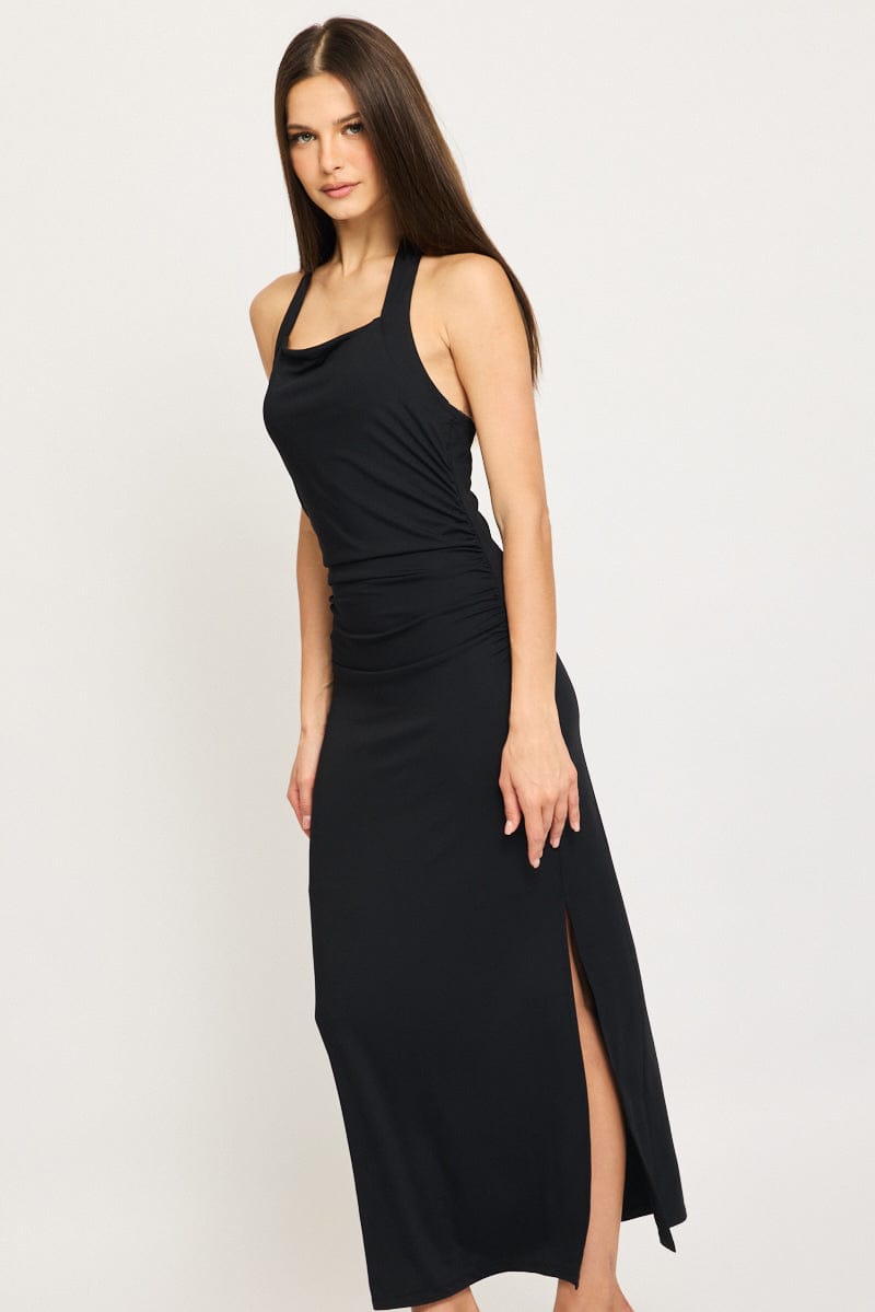 Black Bodycon Dress Halter Neck