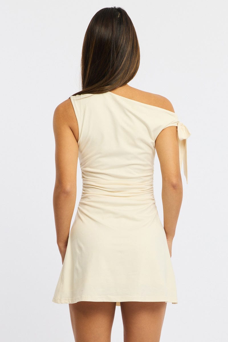 White Mini Dress Off Shoulder