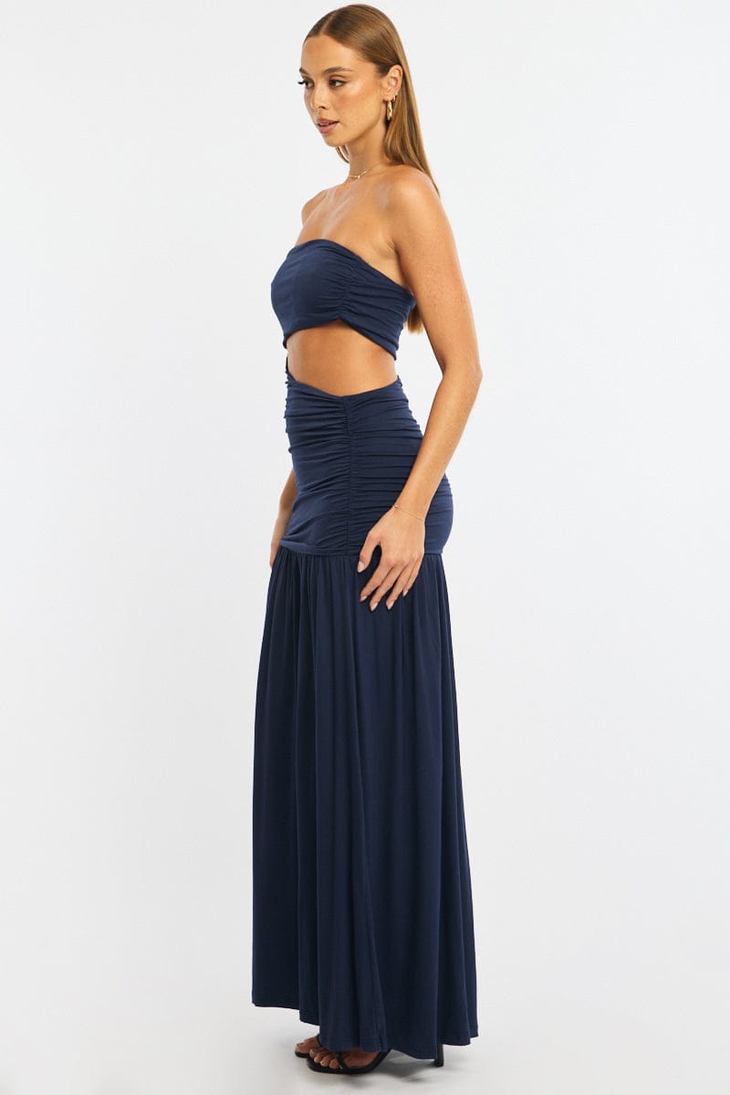 Blue Maxi Dress Cut Out