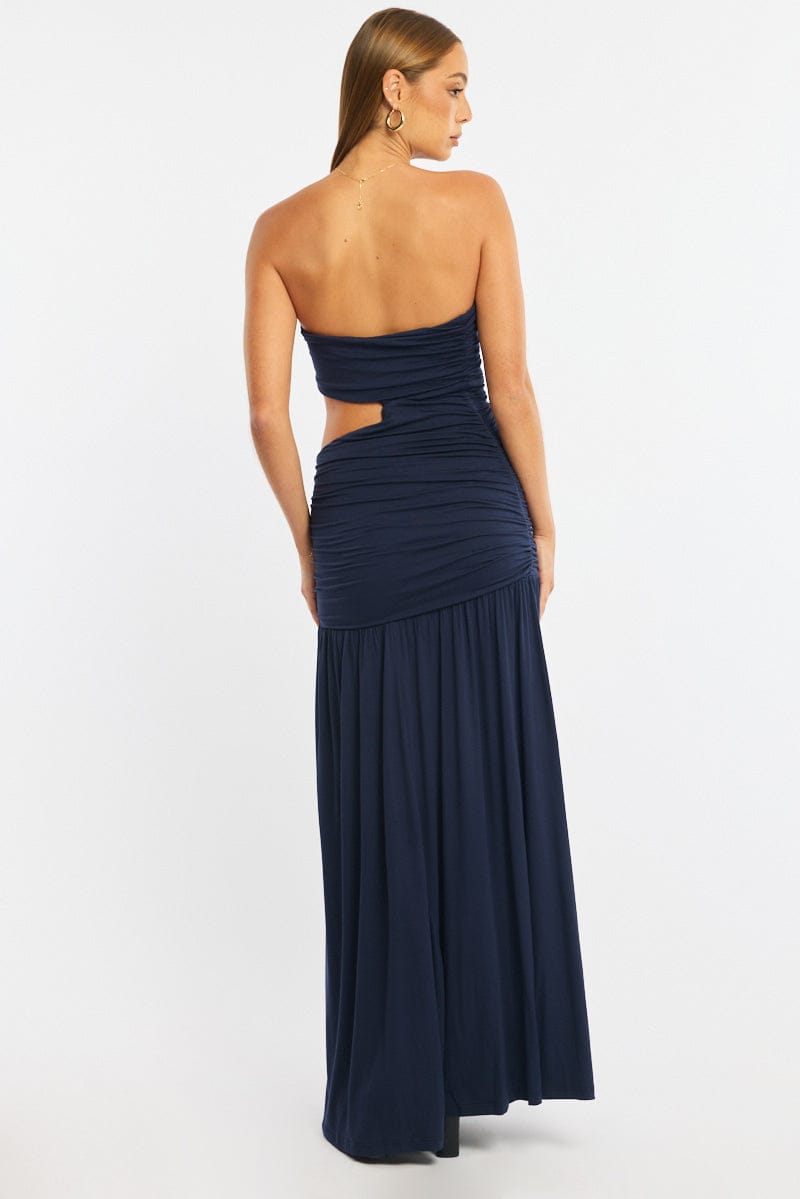 Blue Maxi Dress Cut Out