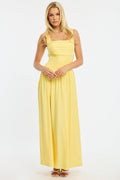 Yellow Maxi Dress Square Neck