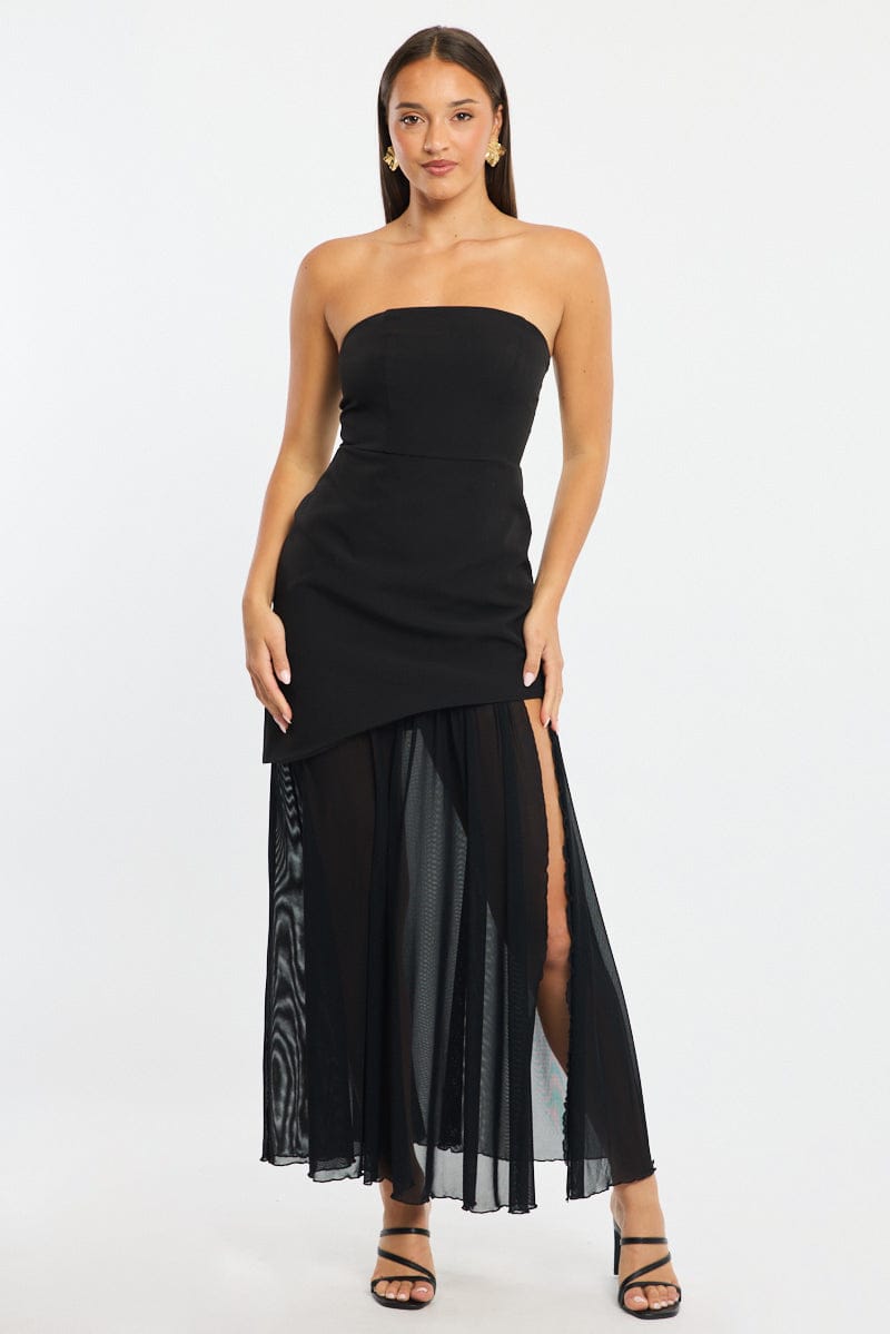 Black Maxi Dress Strapless