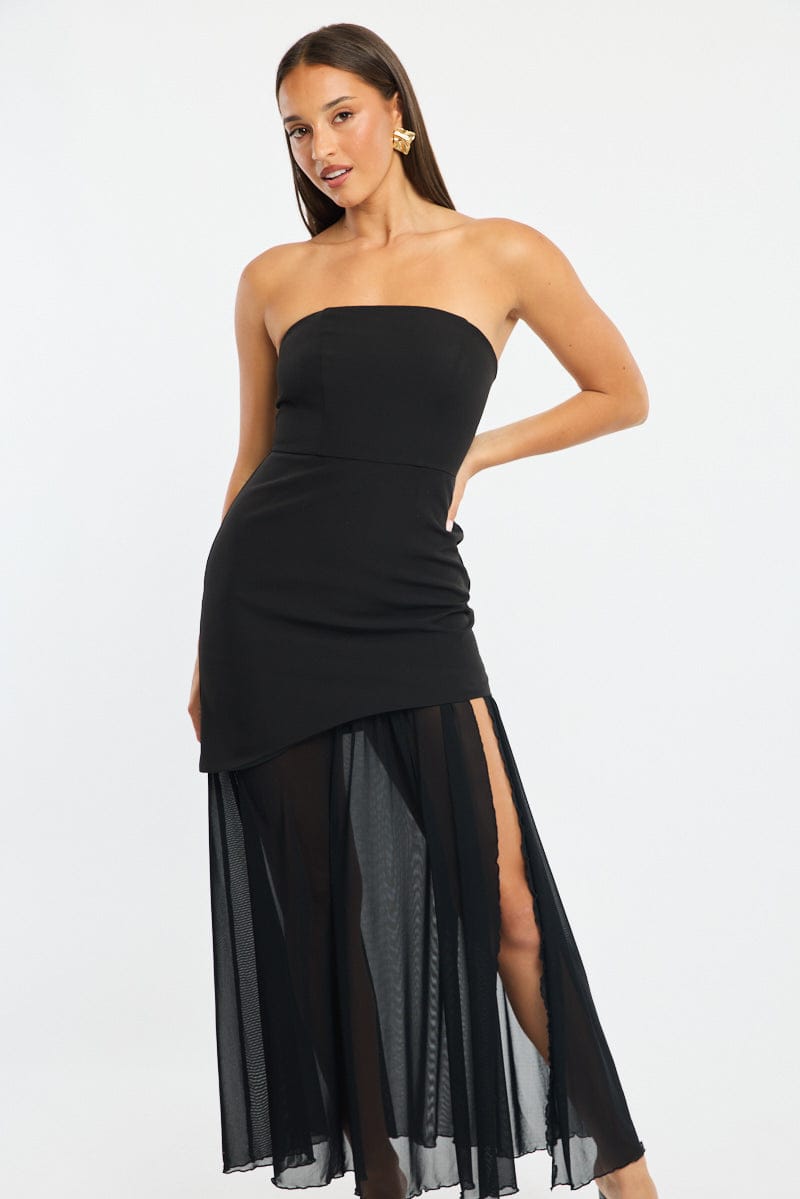 Black Maxi Dress Strapless